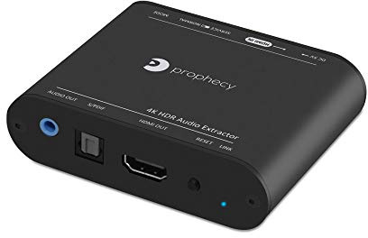 gofanco Prophecy HDMI 2.0 Audio Extractor Converter & Repeater, HDMI zu optischem Toslink + 3,5 mm Stereo-Analogausgang – 4K 60 Hz, HDR, HDMI 2.0a, HDCP 2.2, EDID, CEC, De Embedder, Schwarz