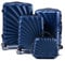 R.Leone Valigia da 1 pezzo Fino a Set 4 Trolley Rigido grande, medio, bagaglio a mano e beauty case 4 ruote in ABS 2092 (Blu, Set XS S M L)