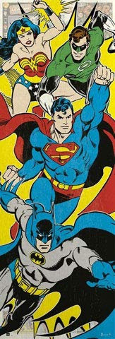 DC Comics - Heroes - Group - Türposter Plakat Druck - Grösse 158x53 cm