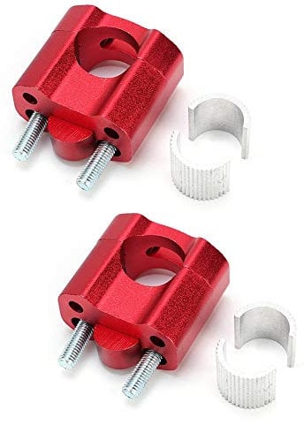 Motorcycle Handlebar Risers 1 Pair of 22mm 28mm Bar Clamps Aluminium Alloy Handlebar Risers for Motorcycle Refit Accessories Red
