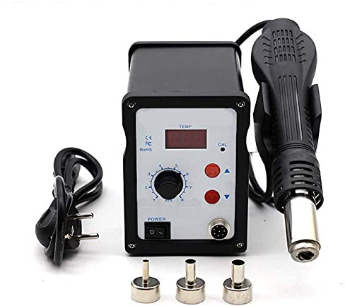 858D Rework Station, 110 - 220V SMD Soldering Station with Heat Gun Set, LED Digital Temperature Display Screen Electric Desoldering Welding Iron Kit for Soldering Iron, Phone Computer Repair