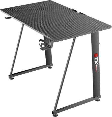 ZStyle Tavolo scrivania da Gaming Desk Postazione Computer Carbonio porta Cuffie Portabicchiere Laptop da Gioco Gestione Cavi Ergonomica Gamer Camera Ragazzi Small