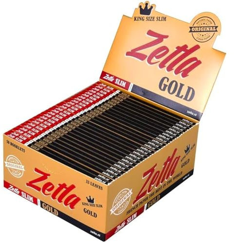 Rolling Papers Zetla Gold Slim - Zigarettenpapier 50 Heftchen 33 Blättchen