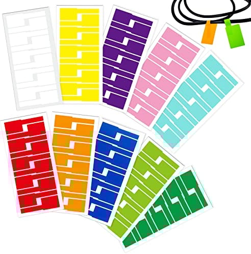 Etichette cavi,Etichette per Cavi Autoadesivi, A4 Etichette colorate Segnacavi Elettrici,Etichetta Impermeabile,Tipo P,Resistente Agli Strappi,Stampabile(10 colori,100 pezzi)