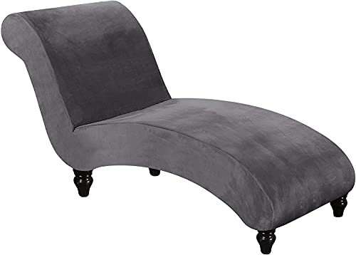 klkjk Samt Chaiselongue Schonbezüge, Liegesessel Stuhlbezug, Relaxliege Deluxe Stuhlbezüge, Schonbezug Stretch rutschfest (Color : Grey)