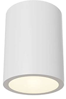 Partenopeautensili® Plafoniera moderna lampada Porta Faretto da soffitto in gesso verniciabile luce LED 60W per faretti GU10 tensione ingresso 230V (Senza Lampadina, Rotondo)