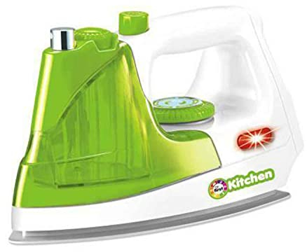 KDS Toys Kinder Bügeleisen Weiß Grün mit Funktion Licht und Sprayer Neu