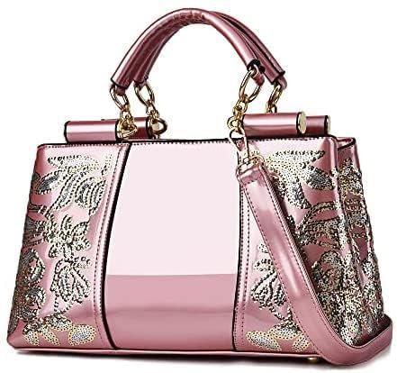 Nevenka Modische Damen-Handtaschen aus Lackleder-Rosa