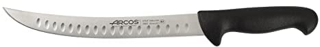 Arcos Serie 2900 - Cuchillo Carnicero Curvo - Hoja de Acero Inoxidable NITRUM de 250 mm - Mango inyectado en Polipropileno Color negro
