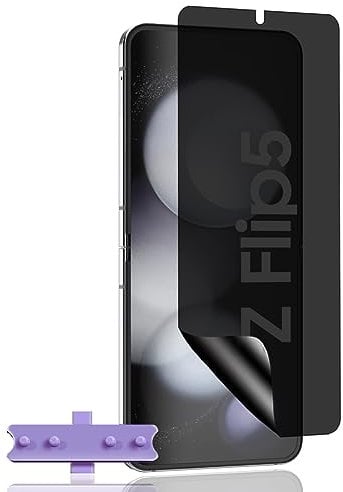 Jewloofa Protector Pantalla para Samsung Galaxy Z Flip 5, 1 Pieza TPU Privacidad película protectora, Anti-Arañazos, Privacidad Película Protectora para Galaxy Z Flip 5