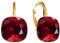 SQUARE Damen Hängend Ohrringe 925 Silber Marken Kristalle Zirkonia - 24 karat Vergoltet Schmuck für Frauen und Mädchen - Hängeohrringe Ideal für Geschenke (Rote)