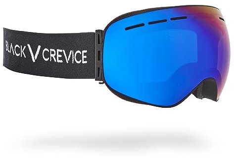 Black Crevice Skibrille, mit sphärischen Gläsern, Black/Blue revo