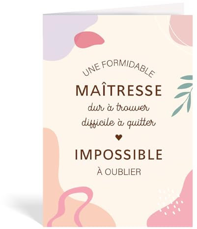 Französisch Karte Lehrerin 14,8x10,5cm Postkarte Geburtstagsgeschenk Grußkarte Abschiedsgeschenk mit Umschlag Danke Geschenk Dankeschön Geschenke für Kindergarten Abschied Grundschule Schulabschluss