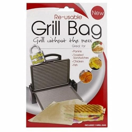 Vision4ever Reusable Grill Bag Cook Paninis Sandwiches,Fish,Chicken Reusable No Mess Sandwich Maker, Reusable Non-Stick Cooking Bag, Fish and Chicken Compatible