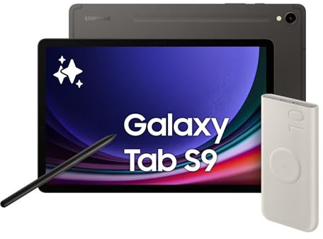 Samsung Galaxy Tab S9, Tablet Ai, Battery Pack incluso, Display 11 Dynamic AMOLED 2X, Wi-Fi, RAM 12GB, 256GB SSD, 8.400 mAh, Snapdragon 8 Gen 2, Android 13, IP68 [Versione italiana] 2023