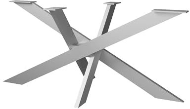 Pieds de Table en métal Orion - Structure en Croix - Cadre de Table Spider - Pieds de Table pour Table à Manger, Table de Travail (Gris, L-size-115x65 cm)