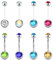 Rajnard Bauchnabelpiercing Chirurgenstahl und Schwangerschaft Piercing Bauchnabel 6/8/10/12/14/16/18/25/32/38mm 14G 1,6mm Silber Acryl Flexible Kunststoff Banane Piercing Schmuck