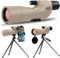 25-75X60 Spektive für Zielschießen, Jagd, Vogelbeobachtung, Wildtierbeobachtung. Low Light Vision Spektiv mit Metall-Stativ, Telefon-Adapter, Tragetasche, BAK4 Prisma, FMC-Objektiv (60GRAY)