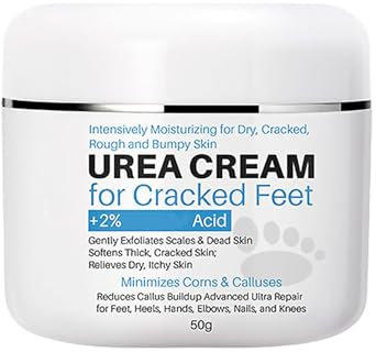Urea 40% Fußcreme mit 2% Säure - Rissige Ferse Reparatur Creme 50g für trockene und harte Haut Füße und Hand - feuchtigkeitsspendende für die Fußpflege von Männern Frauen