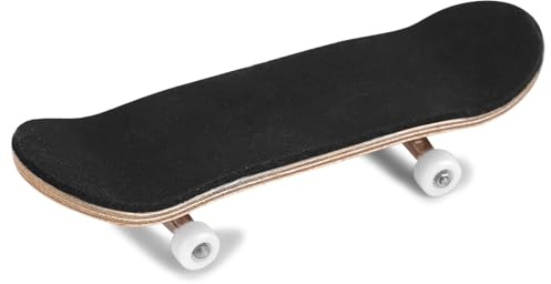 flexman DIY Fingerboard Komplette Holz Pro Set, 3,78X1,1 Ahornholz Legierung Fingerboard Finger Skateboards mit Pro Trucks CNC Lager Räder Schaumstoff Griff Band (Weiß)
