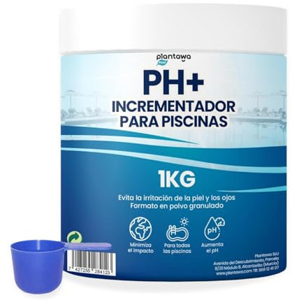 Plantawa pH Plus Piscine 1kg | Correcteur de pH en Poudre pour Piscines et Spas | Régulateur de pH Piscine Automatique | Augmente Le pH Rapidement | Sûr et Facile à Utiliser
