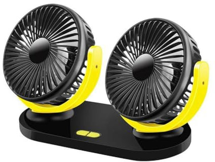 Ventilador portátil de doble cabeza para coche, rotación de 360°, alta velocidad, gran viento, eléctrico, USB, circulación de furgonetas, ventiladores K5X3 Fa para ventilador de camión