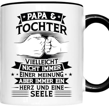 Papa Tasse | Papa & Tochter vielleicht nicht immer einer Meinung | Tochter Geschenk Vater Tasse Vatertag Kaffeebecher lustig