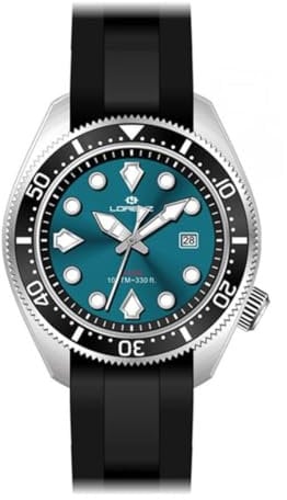 Lorenz Diver 26169DD Herren-Quarzuhr mit Gummiarmband, 100 m, Schwarz , Modern