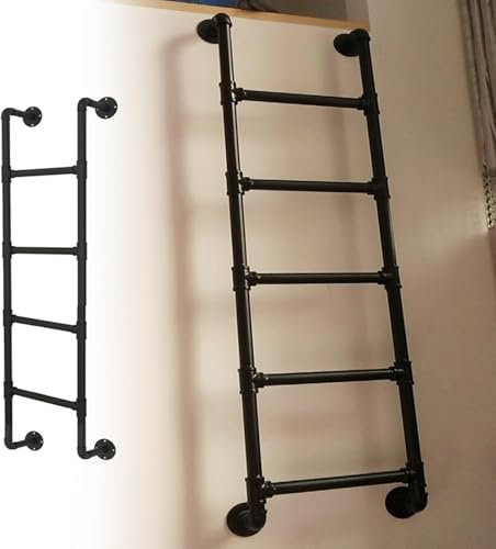 Wandmontierte Sicherheitsleiter aus Eisen im Industrie-Stil, für Zuhause/Dachboden/Keller, Wohnmobil-Etagenbett, 219 cm