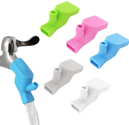 FENQURO 5 rubinetti lunghi del bambino, prolunga rubinetto bagno, rubinetti lunghi della cucina, rubinetti lunghi del bagno del silicone del bambino per lavare le mani e i volti in bagno e cucina