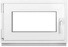 Framex Ventana de sótano PVC pequeña blanca de ANCHO x ALTO 65 x 40 cm (650 x 400 mm), doble acristalamiento (32 mm), oscilobatiente, DIN izquierda, Premium
