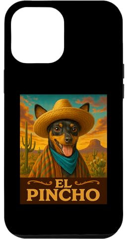 Miniatura Pinscher El Pincho Wild West Cowboy Western Dog Carcasa para iPhone 12 Pro Max