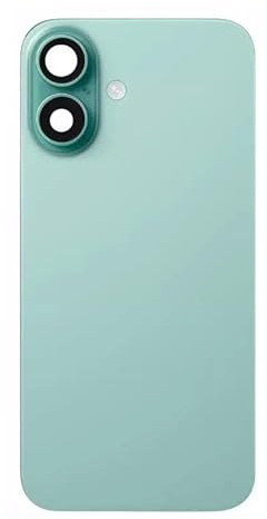 Glass Back Compatible With Phone 16 Teal Plain with Camera Lens No Logo