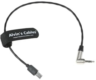 Alvin's Cables Verriegelbares 3.5mm TRS auf Micro USB Timecode Kabel für Sony FX3 | FX30 | A7S3 | A1 Kamera, für Deity TC-1, Tentacle SYNC E Timecode Generator 35cm