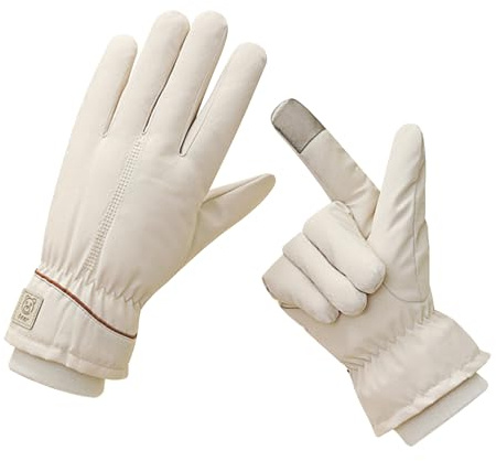Feelorna Damen Winterhandschuhe, wasserdichte Touchscreen Handschuhe warme Skihandschuhe mit elastischen Bündchen, Winddichte Thermohandschuhe Fahrradhandschuhe für Arbeiten