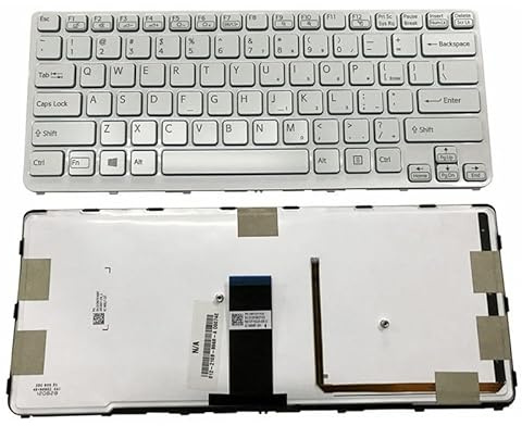 LWDOZMD Tastiera retroilluminata GZEELE US per Laptop Sony per VAIO SVE 14 SVE14 SVS14 SVE14A SVE14A18ECH E14A18ECS E14A17ECP E14A17ECW(White)