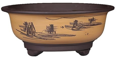 YCCHAH Indoor Plant Pots Purple clay flowerpot extra large plum bonsai special flowerpot ficus bonsai flowerpot Planters For Outdoor Plants(L)