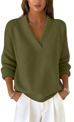 TOFOTL Pull Femme Col V,Hiver Chaud Mode Sweat,Manche Longue Sport Soiree Sweater