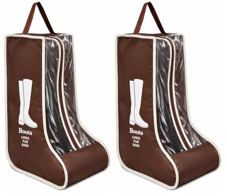 2 PCS Welly Boot Bag, Knee High Boot Storage Bags, Portable Walking Boots Bag with Handle, Portable Dust Proof Shoe Cover Protector Boots Organizer for Travel and Daily Use