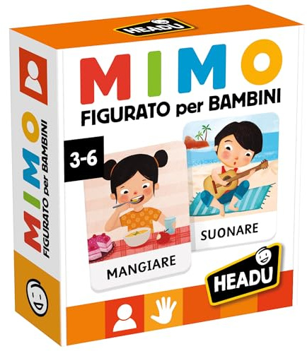 HEADU - Mimo des Actions pour Les Enfants - Émotions, Lexique et Coordination Corporelle | Jeu éducatif Enfants 3-6 Ans, Apprendre Langue Non Verbale, Idée Cadeau Noël Pâques, Fabriqué en Italie