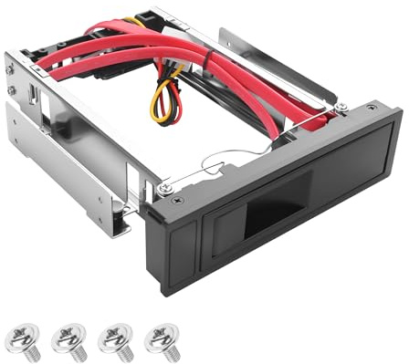 YAODHAOD 3,5 Zoll Wechselrahmen SATA Mobile Rack, HDD Festplattenrahmen für 5,25 Zoll Laufwerksschacht, SATA I/II/III bis 6.0 Gbit/s, Hot-Swap, Anti-Vibrations-Kit