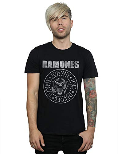 Official Licensed Ramones Seal Logo Unisex T-Shirt - Iconic Band Graphic Tee, Black Cotton Comfort, Crew Neck Short Sleeve, Rock Music Merchandise for Fans, Machine Washable, Everyday Wear