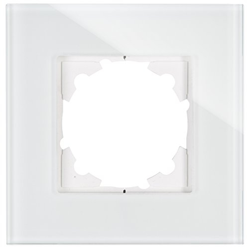 Kopp Glas-Abdeckrahmen 1-Fach reinweiß für Schalterprogramm Athenis und HK07 405302008, weiß, Glas weiß