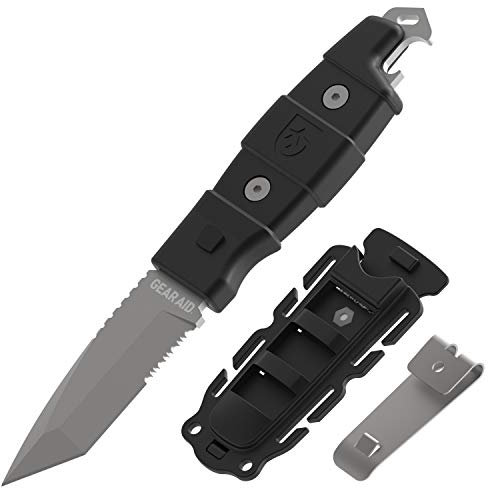 GEAR AID Kotu Tanto Messer mit fester Klinge, mit Scheide, Schwarz, 7,6 cm