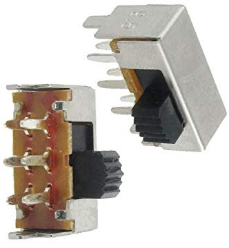 Aexit 5 piezas x SK22F09-G4 6 Pin 2 Posición 2P2T Panel DPDT Interruptor deslizante (model: S1664IV-1228TX) horizontal PCB DIY