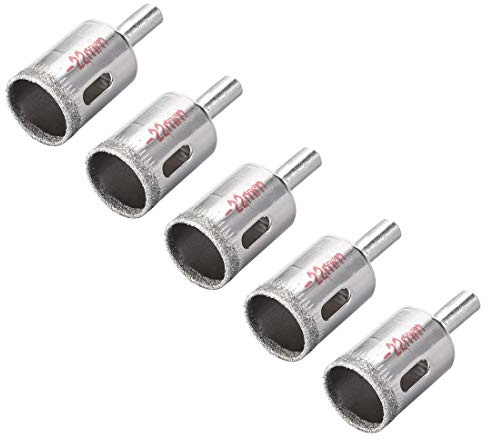sourcing map 22mm Diamond Drill Bits Hole Saw 5Pcs | for Glass Tile Porcelain Marble Ceramic Bottles Pots Brick