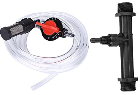 Akozon Kit de dispositivo de riego de jardín G3/4 Inyector de fertilizante + Interruptor + Filtro + Tubo de agua
