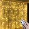 Anpro Guirlandes Lumineuses Rideau 3 * 3M 300 LED 8 Modes d'Eclairage,USB Télécommande Rideau Lumineux Decoration de Fenêtre, Intérieur pour Noël, Mariage, Maison, Patio-Blanc Chaud