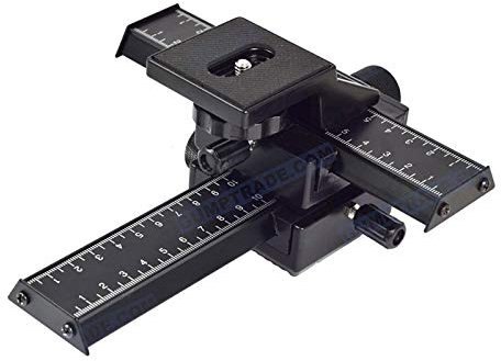METTLE 4-Wege Einstellschlitten, Makro-Kreuzschlitten Verstellweg 10 cm Zubehörschiene Schiene mit Adapter Aufnahme für Foto Video Kamera