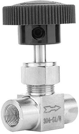 Oumefar Gerades Nadelventil Edelstahl Absperrventil Hochdruck Rückschlagventil Innengewinde Absperrnadelventil(1/8in)